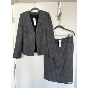 Ann Taylor Blazer Skirt Suit Size 6T Gray NWT